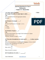 CBSE Class 6 Maths Chapter 10 - Mensuration Important Questions 2022-23