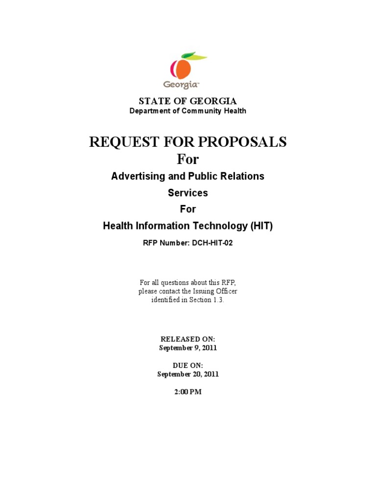 Georgia HIT Advertising RFP 2011 | PDF | Electronic Health Record ...