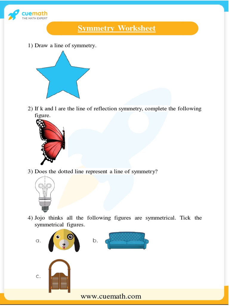 Class 4 Symmetry Worksheet with Answers | PDF