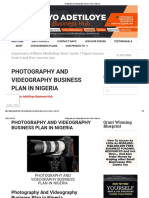 Photography and Videography Business Plan in Nigeria