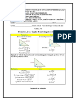 Perímetro, Área y Ángulos de Un Triángulo Rectángulo