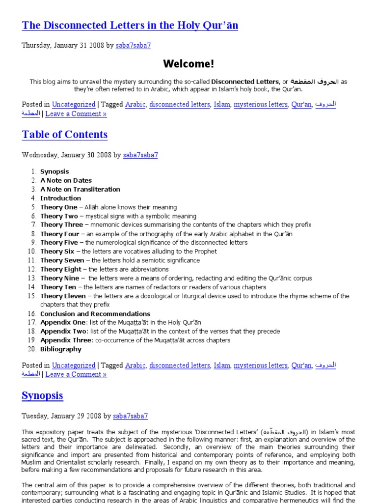 Understanding Disconnected Letters in Qur'an | PDF | Quran | Islam
