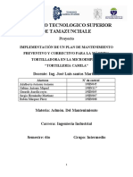 Implementación de un plan de mantenimiento preventivo y correctivo para tortilladora