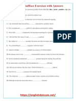 Prefixes and Suffixes Exercises With Answers PDF