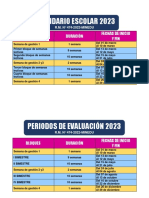 Calendarización 2023