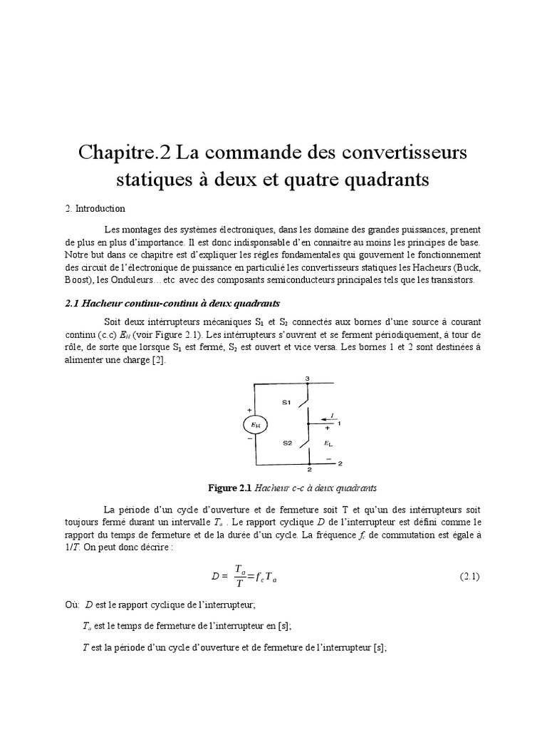 Hacheur à deux quadrants en électronique | PDF