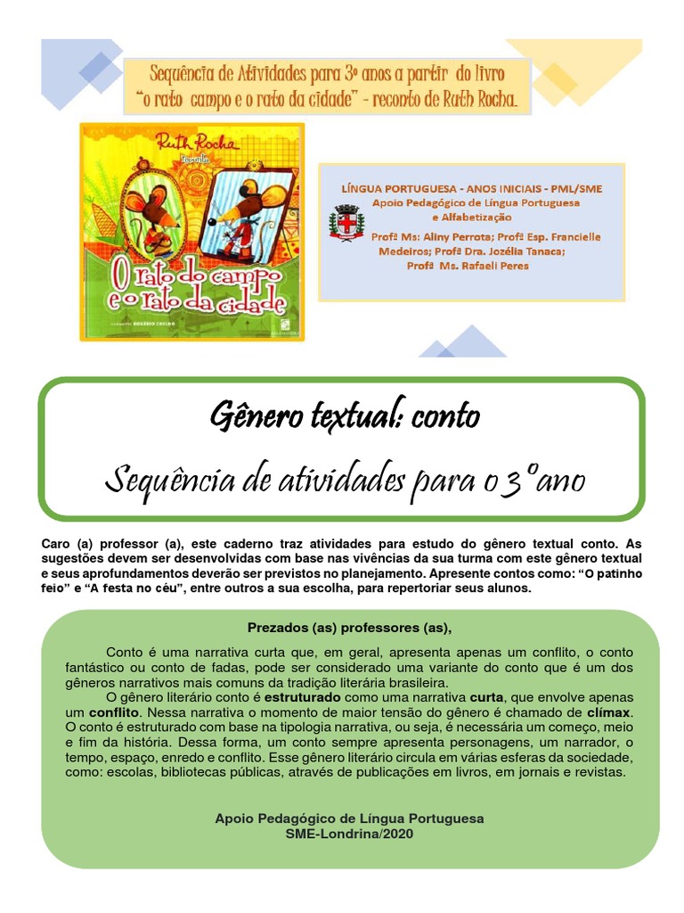 Atividade 3 Ano Conto | PDF | Contos