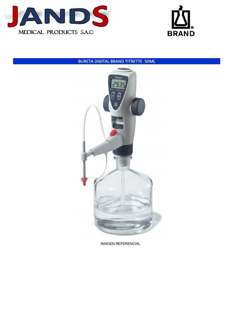 Bureta Digital Brand Titrette 50ML Jands Medical Products Sac PDF