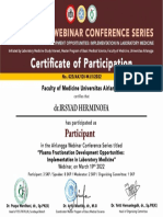 Certificate of Participation As Participant in 93rd AWCS - Plasma Fractionation Development Opportunities - Implementation in Laboratory Medicine