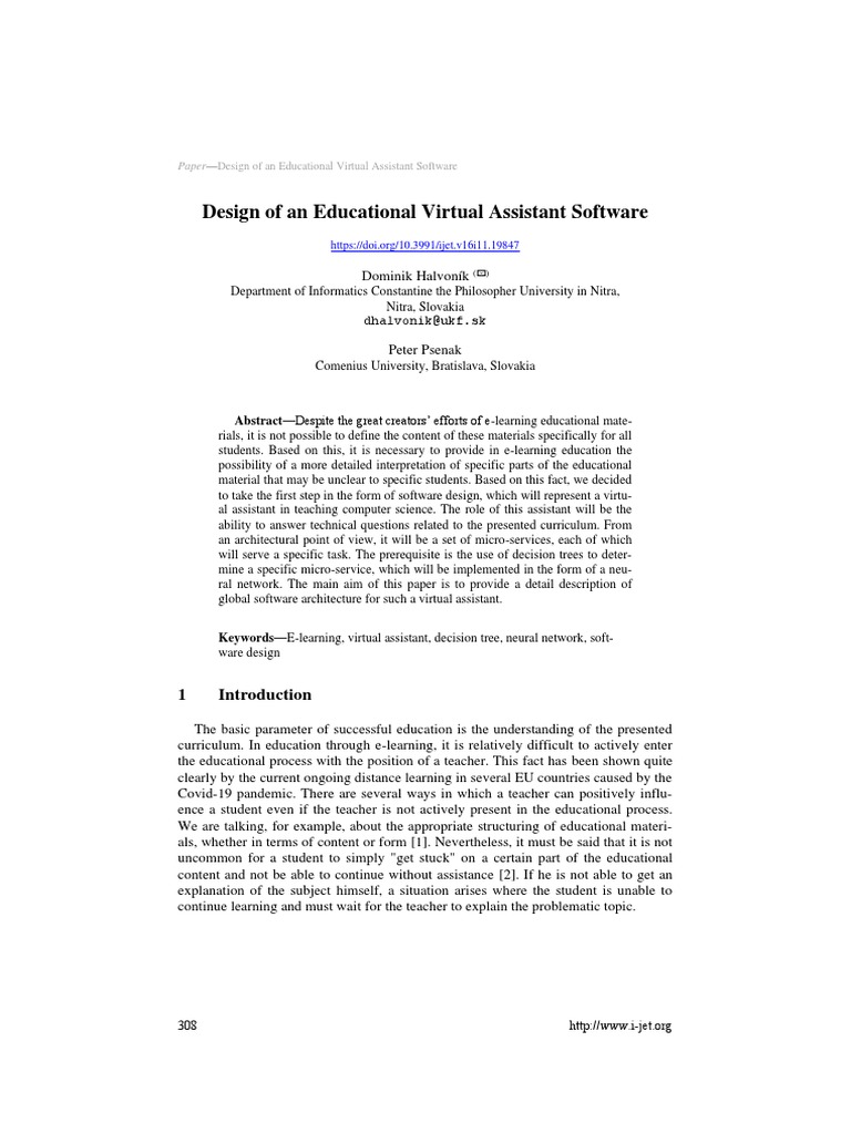Paper-Design of An Educational Virtual Assistant Software | PDF ...