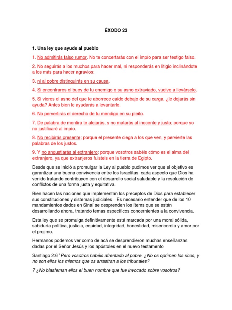 éxodo 23 12jul2020 Pdf Pecado Dios