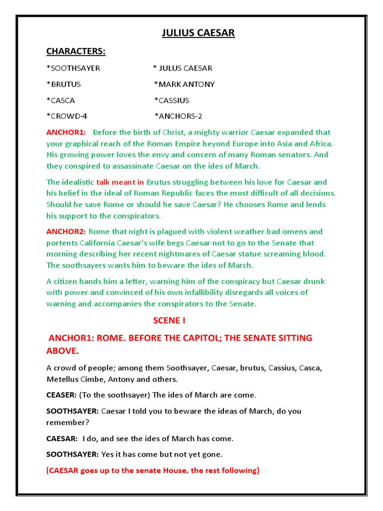 Julius Caesar Script New | PDF | Julius Caesar | Mark Antony