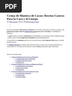 Crema Manteca Cacao