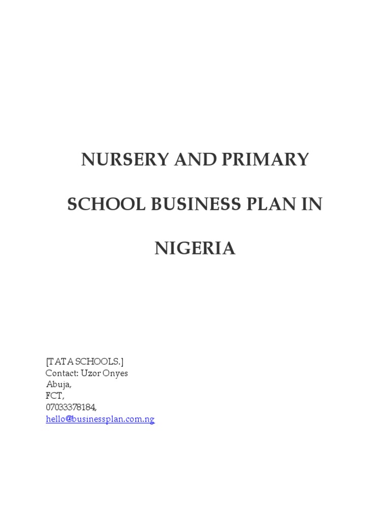 nursery and primary school business plan pdf free download