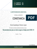 Constancia Recomendaciones Para Un Retoro Seguro Karla