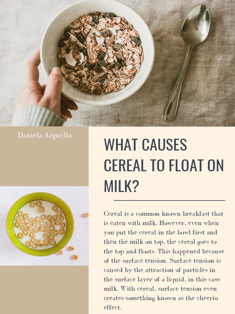 What Causes Cereal To Float On Milk? PDF Buoyancy Surface Tension