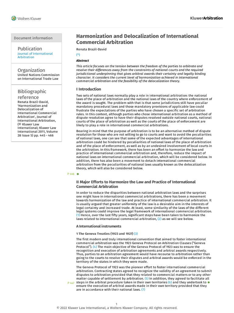 Brazil-David - Harmonization and Delocalization of International ...