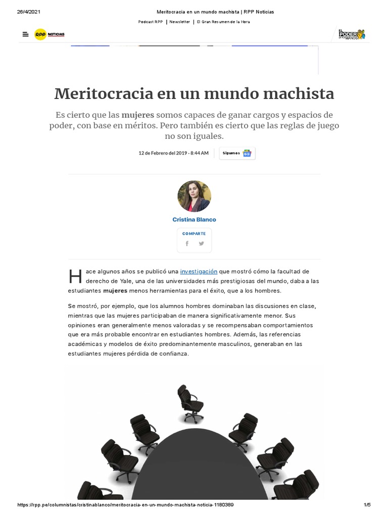 S4 - Blanco (2019) - Meritocracia en Un Mundo Machista | PDF | Mujer ...