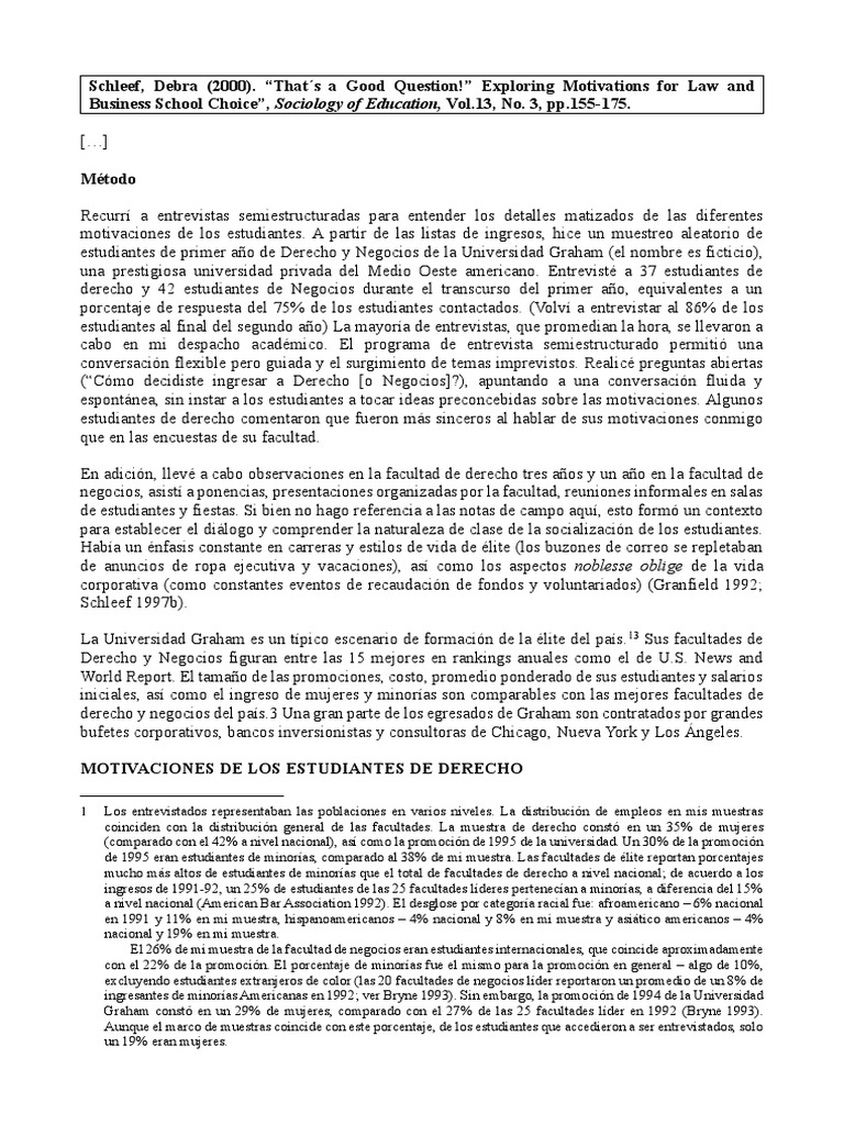 S1. Schleef (2000) That S A Good Question. Exploring Motivations of Law ...