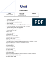 Lista de Materiais Odontológicos - Alunos