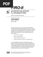 FIRO-B Interpretive Report For Organizations