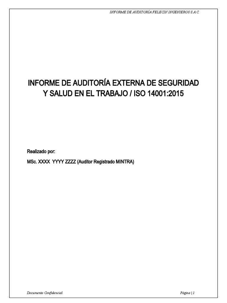 Informe de Auditoria Externa SHOMA | PDF | Auditoría | Seguridad y ...