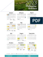 2023 Philippine Holidays Calendar Holy Week Long Weekends When To File Leave Celebrations 2