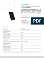 Módulo fotovoltaico monocristalino 445W com 144 células e alta eficiência de 20,5