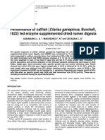 AGBABIAKA L. A - 2012 - Performance of Catfish (Clarias Gariepinus, Burchell, 1822) Fed Enzyme Supplemented Dried Rumen Digesta