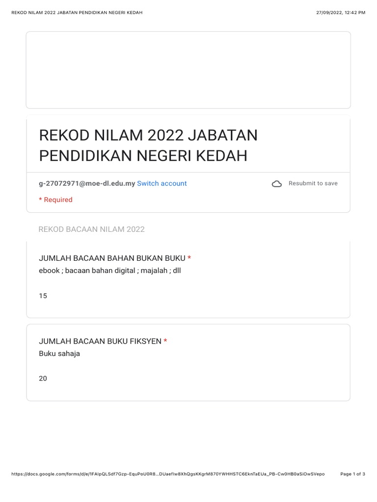 Rekod Nilam 2022 Jabatan Pendidikan Negeri Kedah 2 | PDF