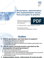 Governance, Administration, and Implementation Issues: From Principles To Practice