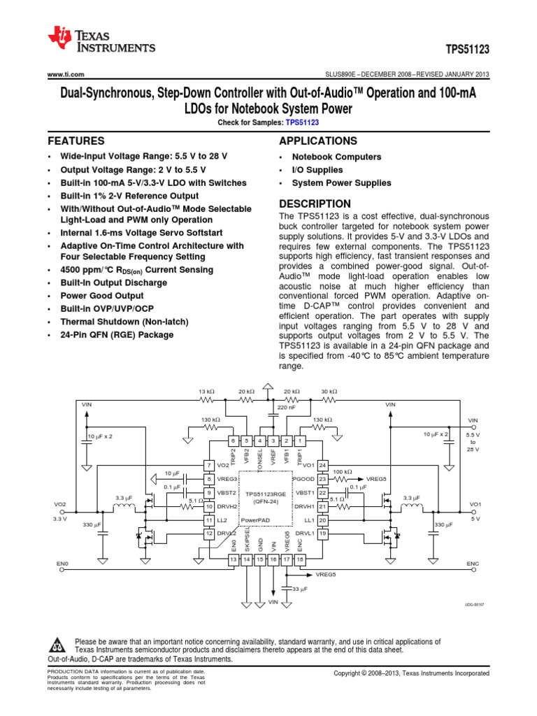 TPS51123 Datasheet | PDF | Power Supply | Computer Science