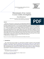 (2006 G Richarson) Determinants of Tax Evasion - A Cross-Country Investigation