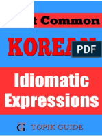 Most Common Korean Idiomatic Expressions For TOPIK II