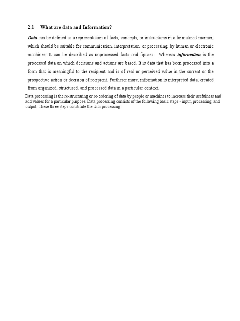 What Are Data And Information PDF