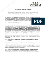 Processo seletivo Mestrado Educação Matemática UNESPAR