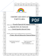 ESCUELA ESPECIAL DE LENGUAJE Certificado Basica