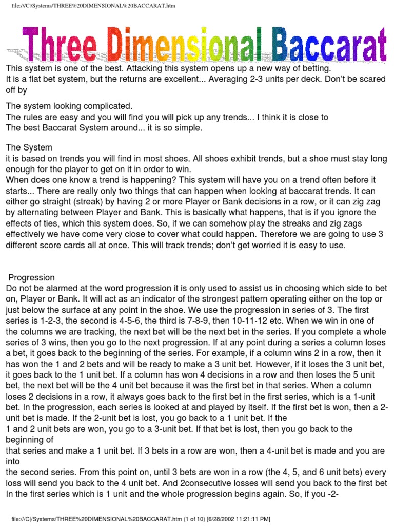 Baccarat 3 D PDF