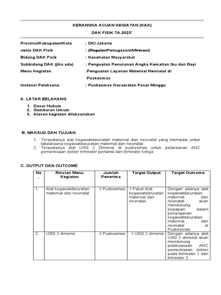 3.2. Contoh Kak-Tor Dak Fisik 2023-Edited | PDF