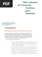 Taller Intensivo de Formación Continua para Docentes
