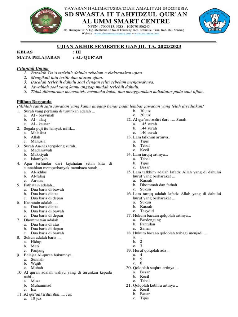 Mempersiapkan Diri Menghadapi UAS Kelas 3 SD Tema 2: Panduan Lengkap dengan Contoh Soal PDF
