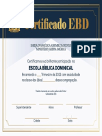 Certificado EBD Igreja Assembleia Deus