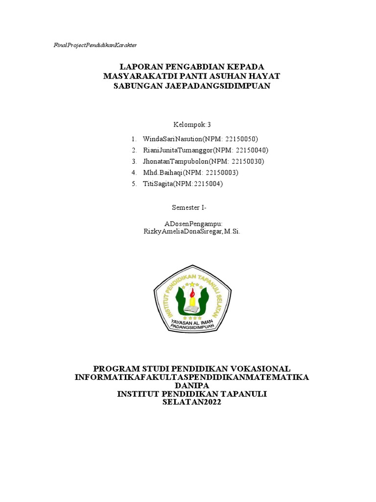 Laporan Final Project Kelompok 3 | PDF | Pengembangan Diri | Kesehatan ...