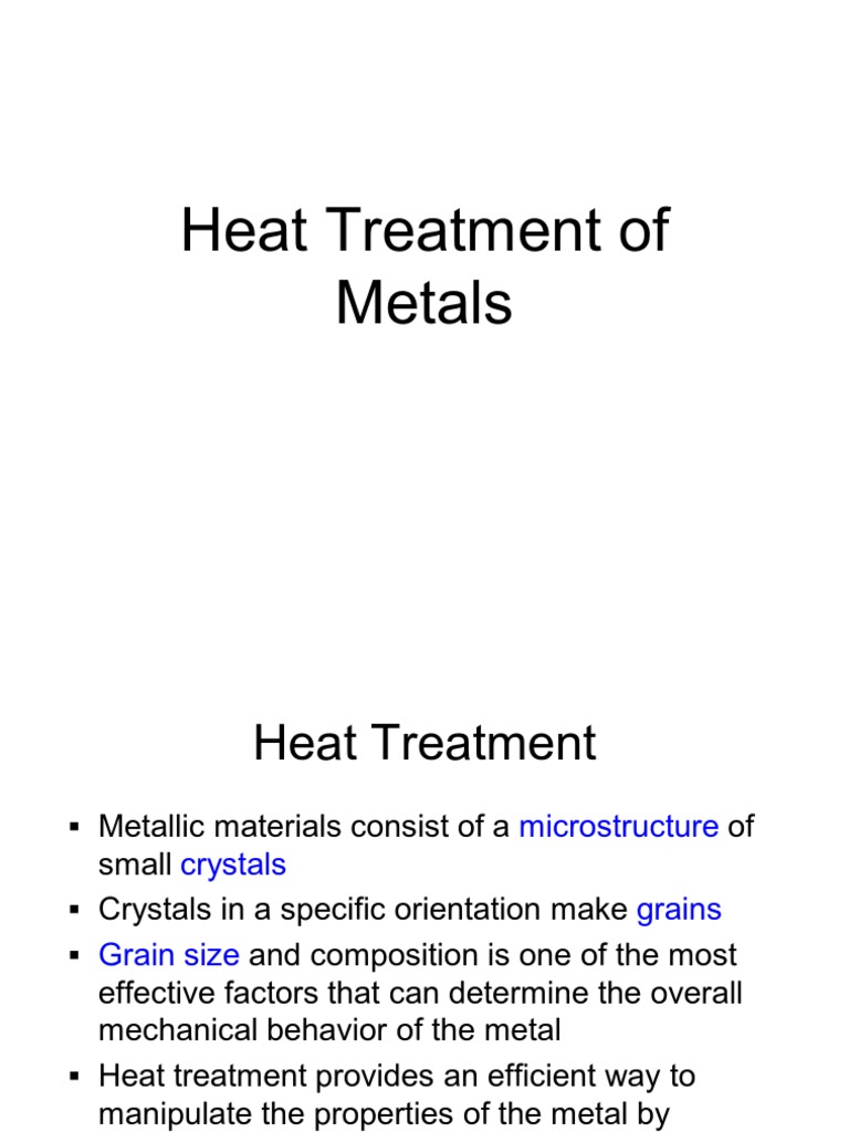 Heat Treatment of Metals | PDF | Heat Treating | Annealing (Metallurgy)