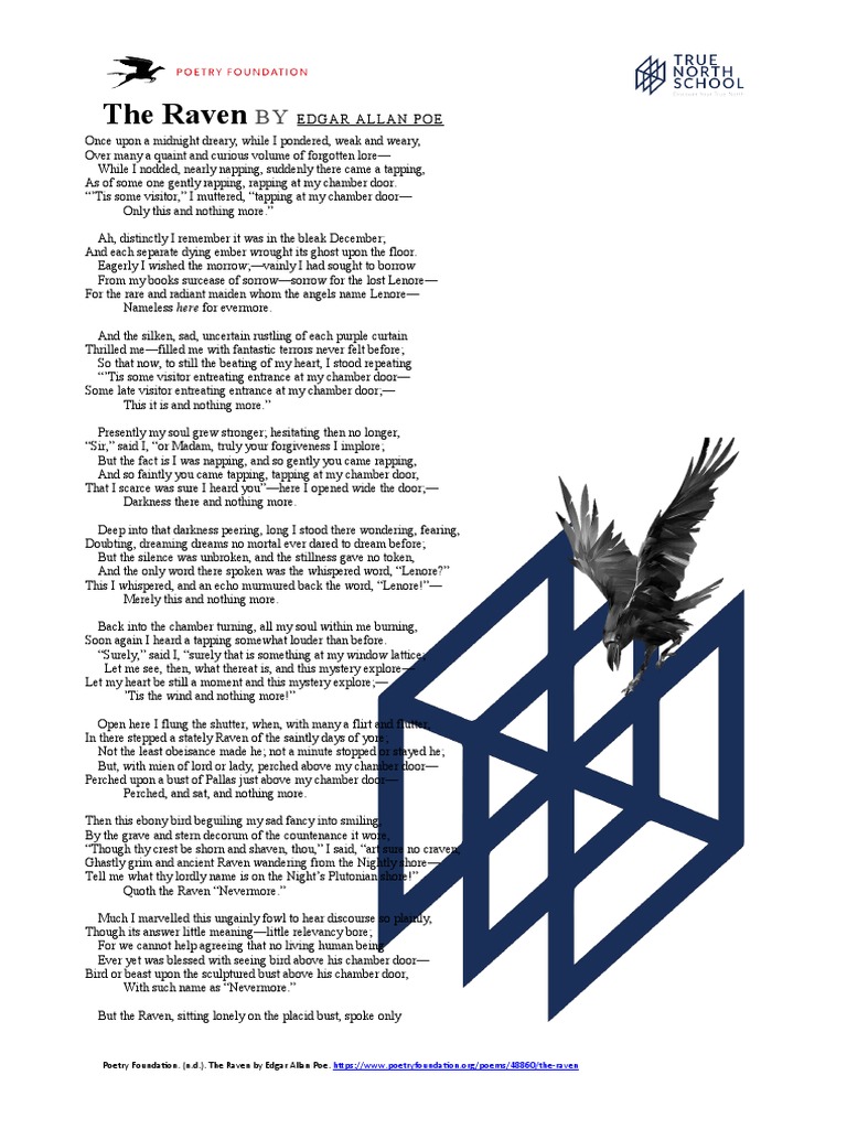 Edgar Allan Poe's iconic poem "The Raven" A lyrical exploration of