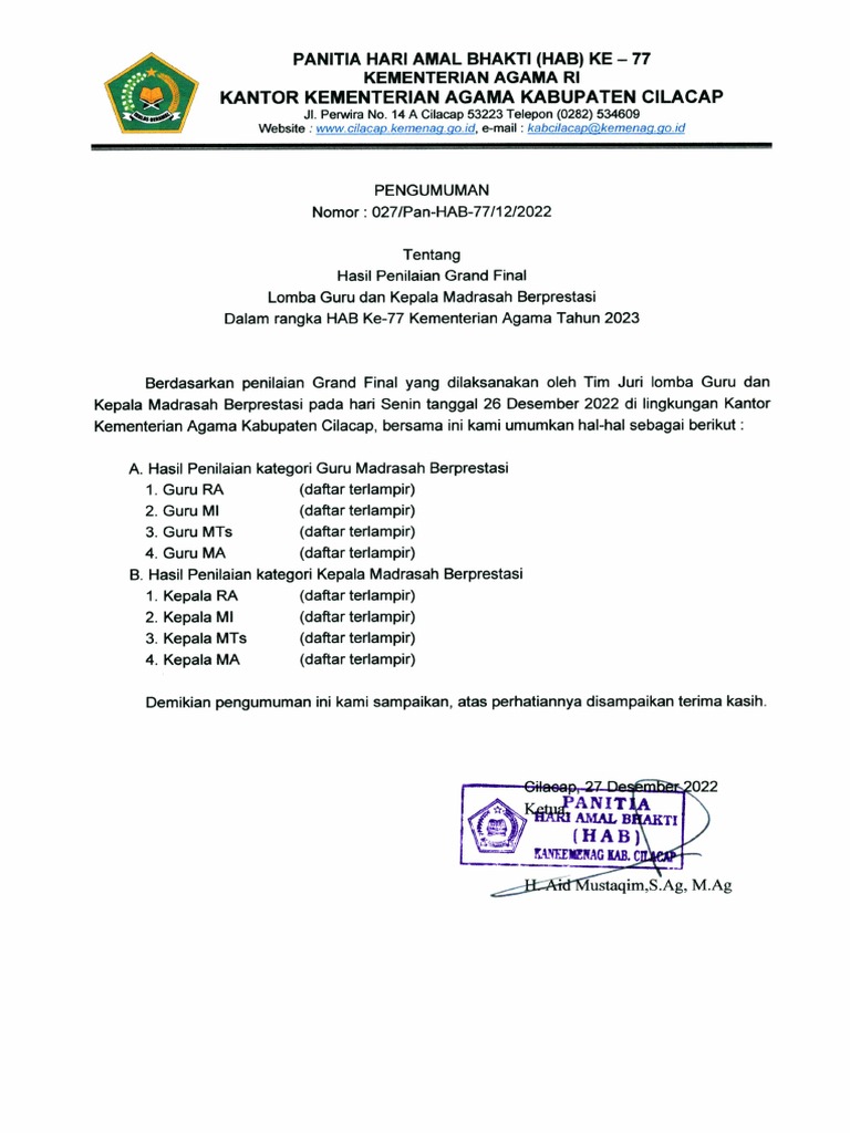 Hasil Grand Final 22 | PDF