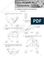 Práctica dirigida de Geometría: Ángulos asociados a la circunferencia