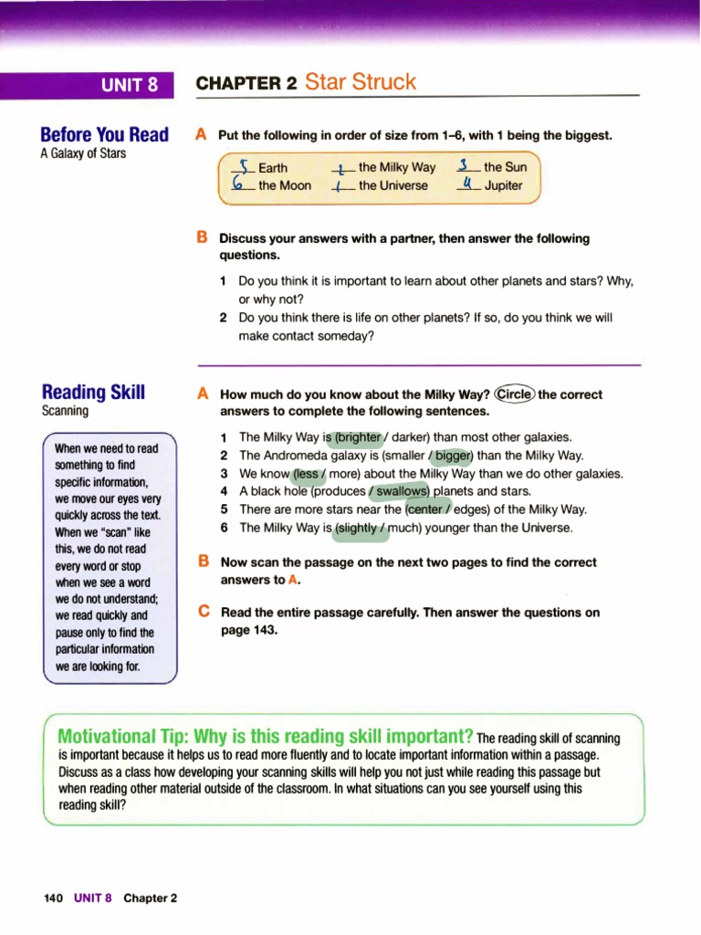 Active skills for reading 4 unit 8 chapter 2 pdf milky way stars