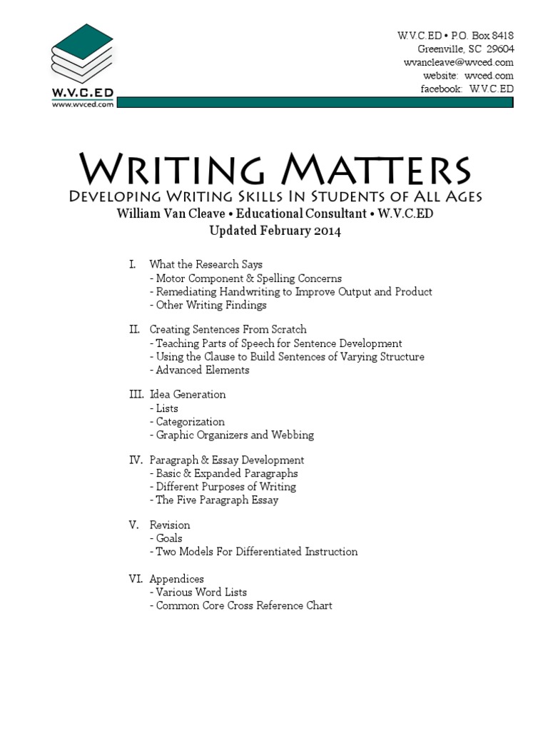 WrittingMatters WVC | PDF | Verb | Adverb