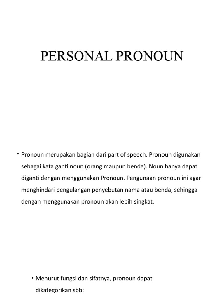 Panduan Lengkap tentang Pronoun dalam Bahasa Inggris | PDF